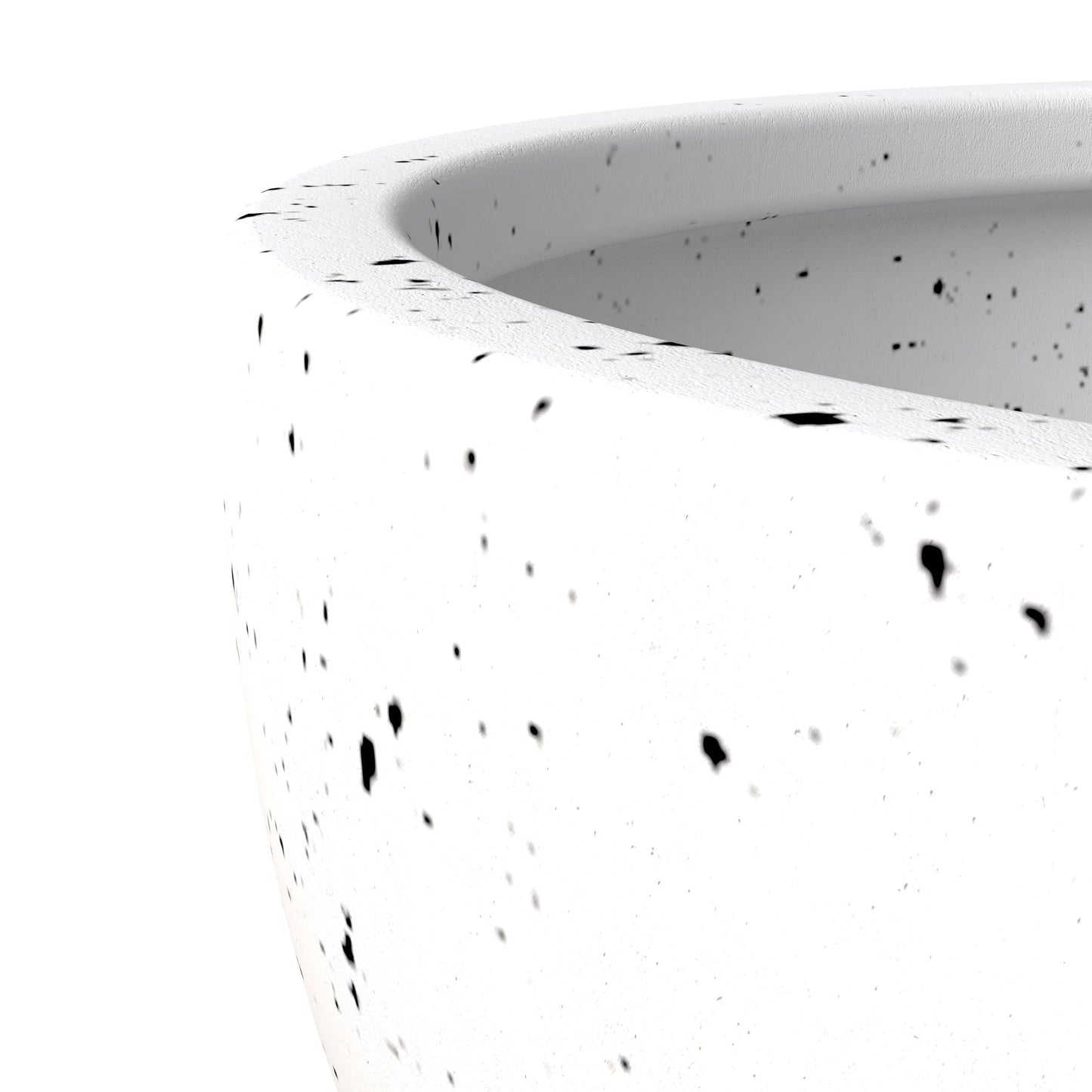 Iris Modern 3-Piece Round Planter Pot  Set in Fiberstone and Clay Weather Resistant Design