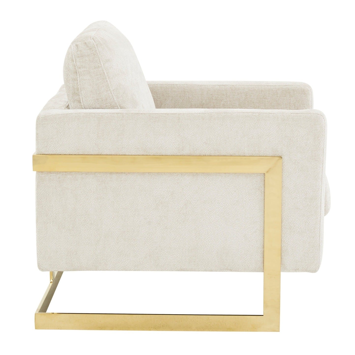 Lincoln Modern Upholstered Accent Armchair With Gold/Black Metal Frame