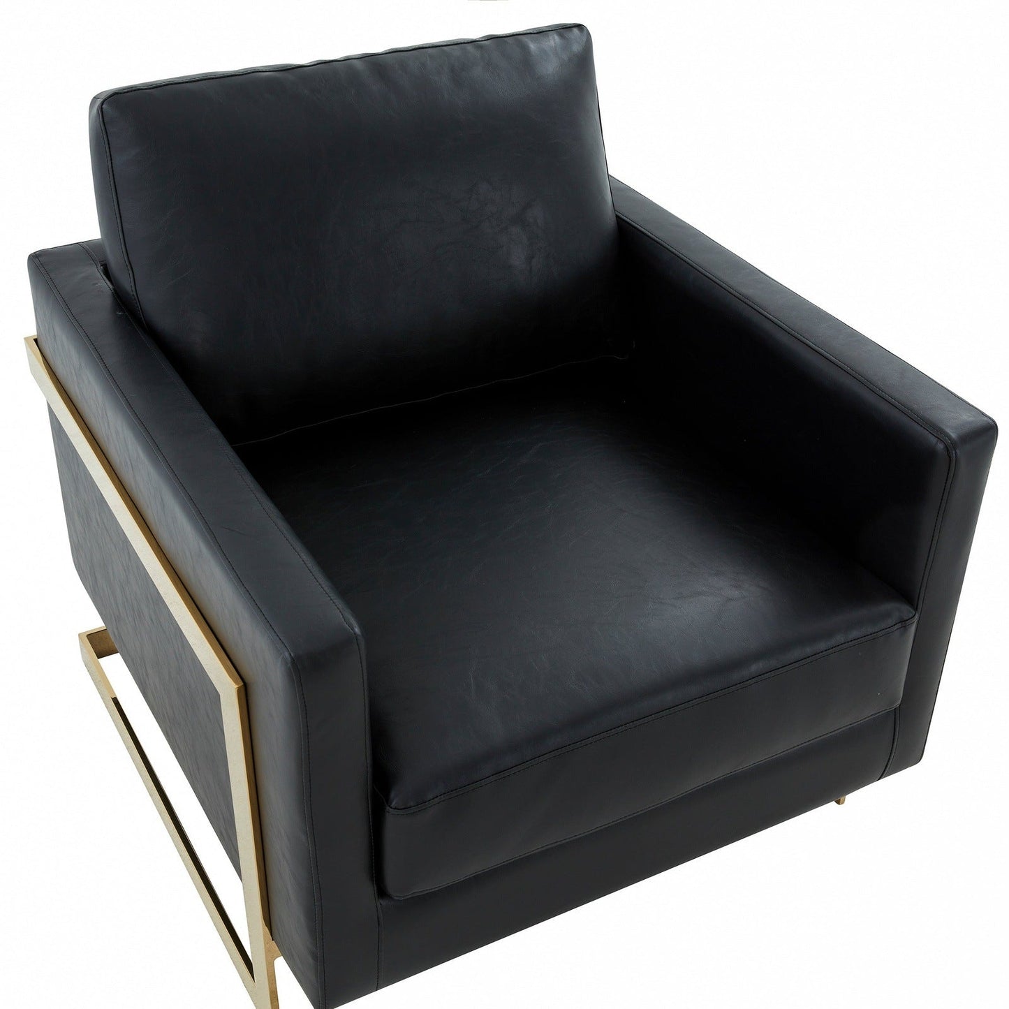 Lincoln Modern Upholstered Accent Armchair With Gold/Black Metal Frame