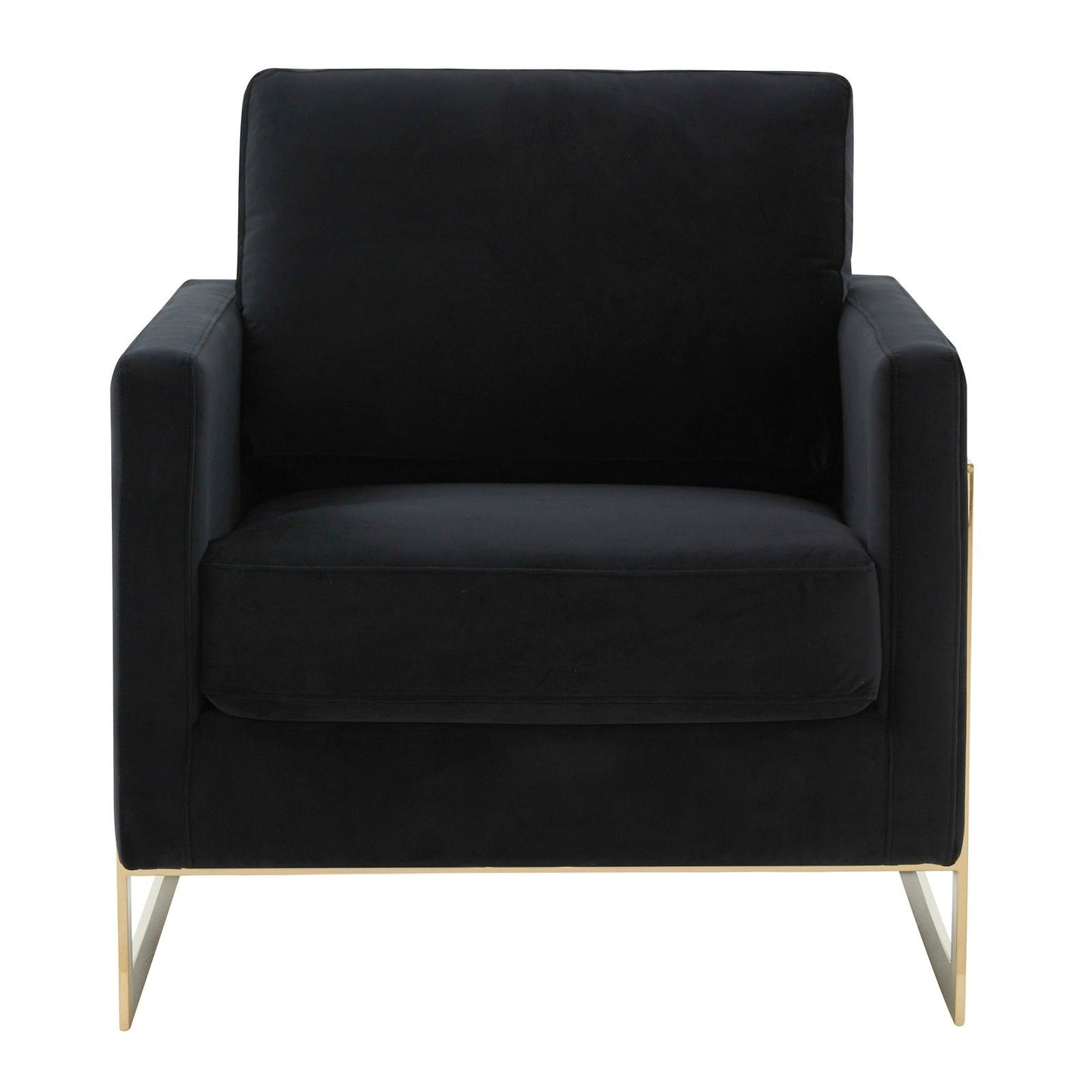 Lincoln Modern Upholstered Accent Armchair With Gold/Black Metal Frame