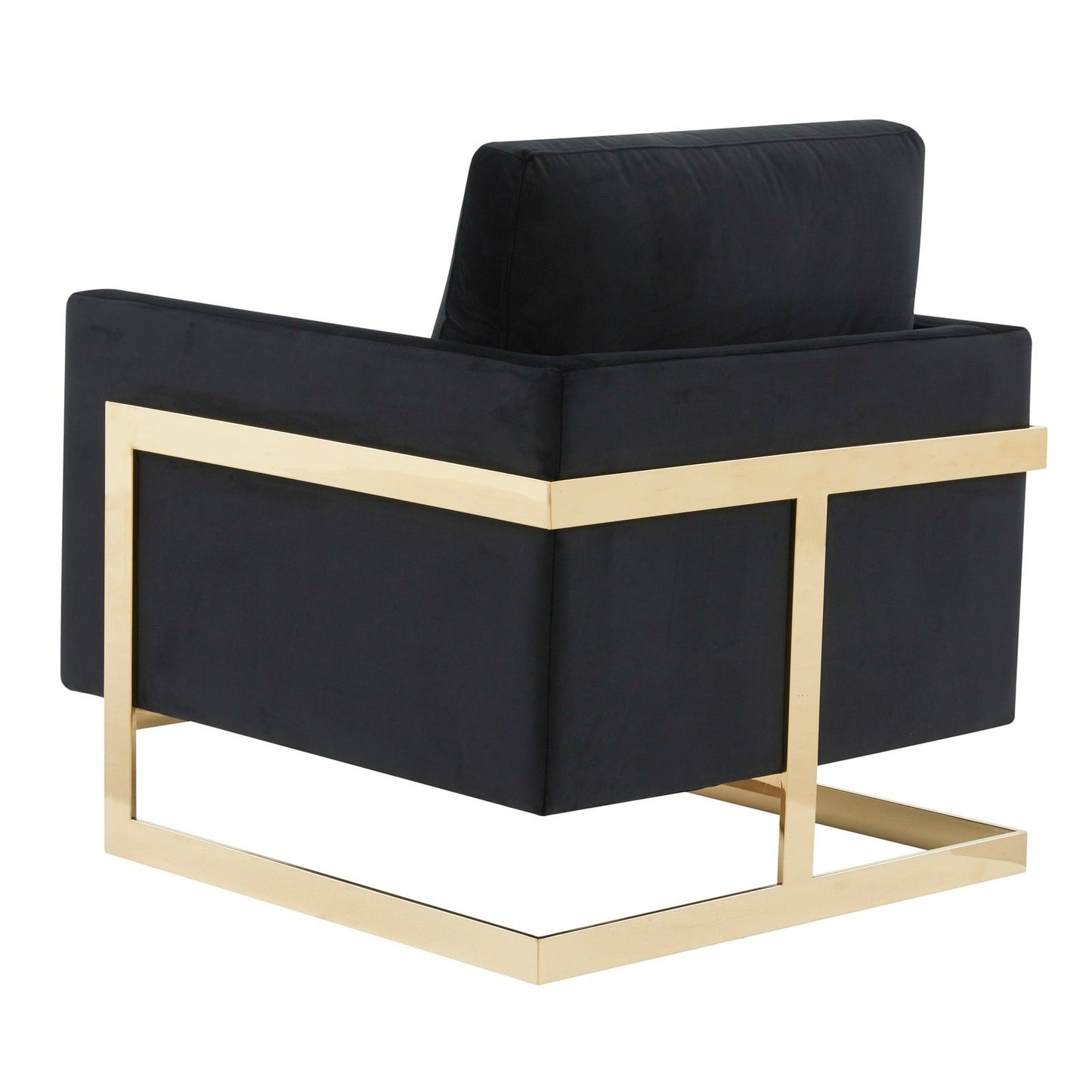 Lincoln Modern Upholstered Accent Armchair With Gold/Black Metal Frame