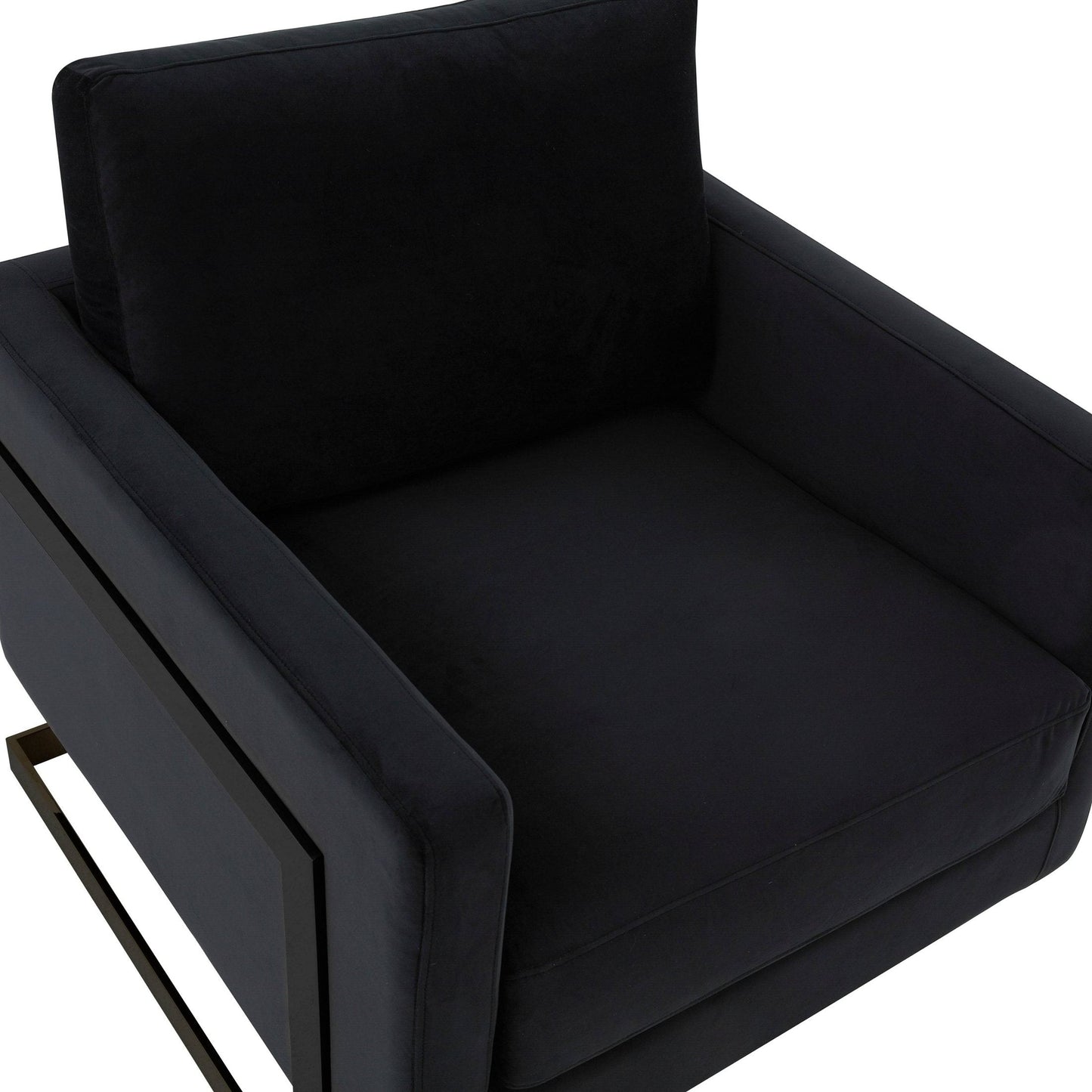 Lincoln Modern Upholstered Accent Armchair With Gold/Black Metal Frame