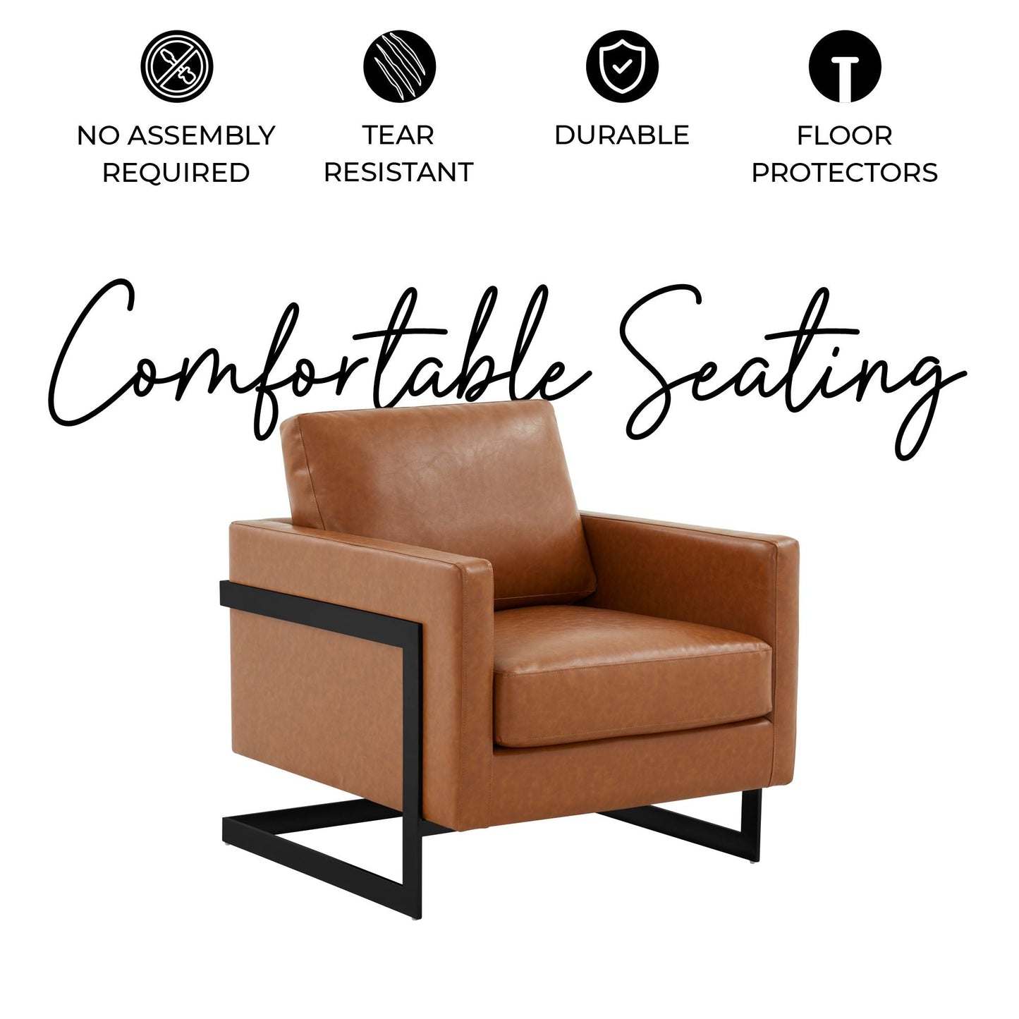 Lincoln Modern Upholstered Accent Armchair With Gold/Black Metal Frame