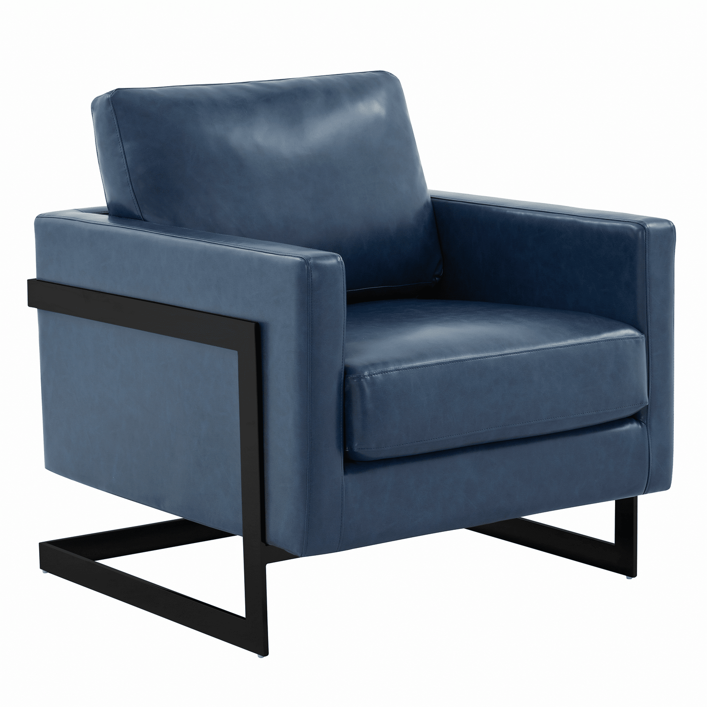 Lincoln Modern Upholstered Accent Armchair With Gold/Black Metal Frame