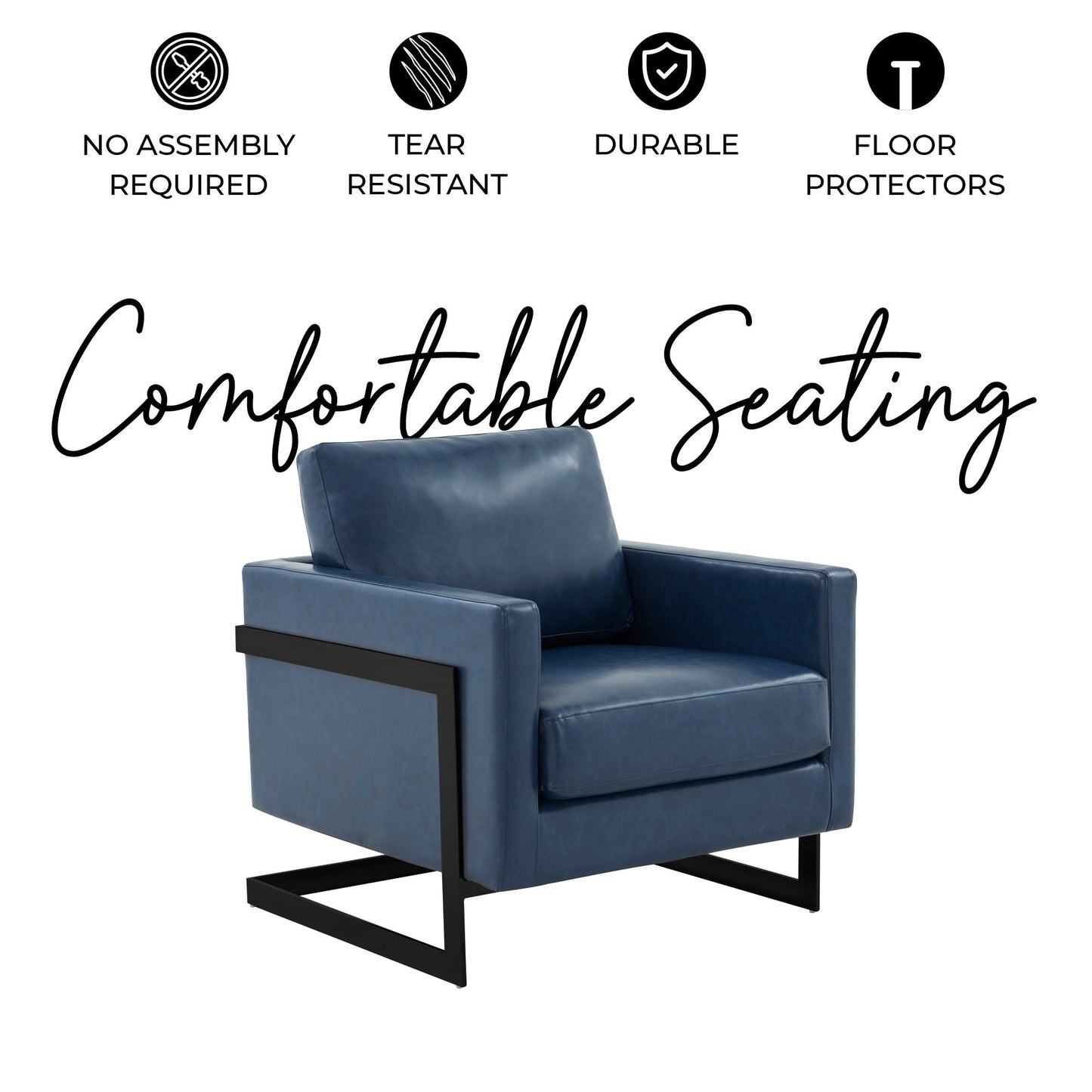 Lincoln Modern Upholstered Accent Armchair With Gold/Black Metal Frame