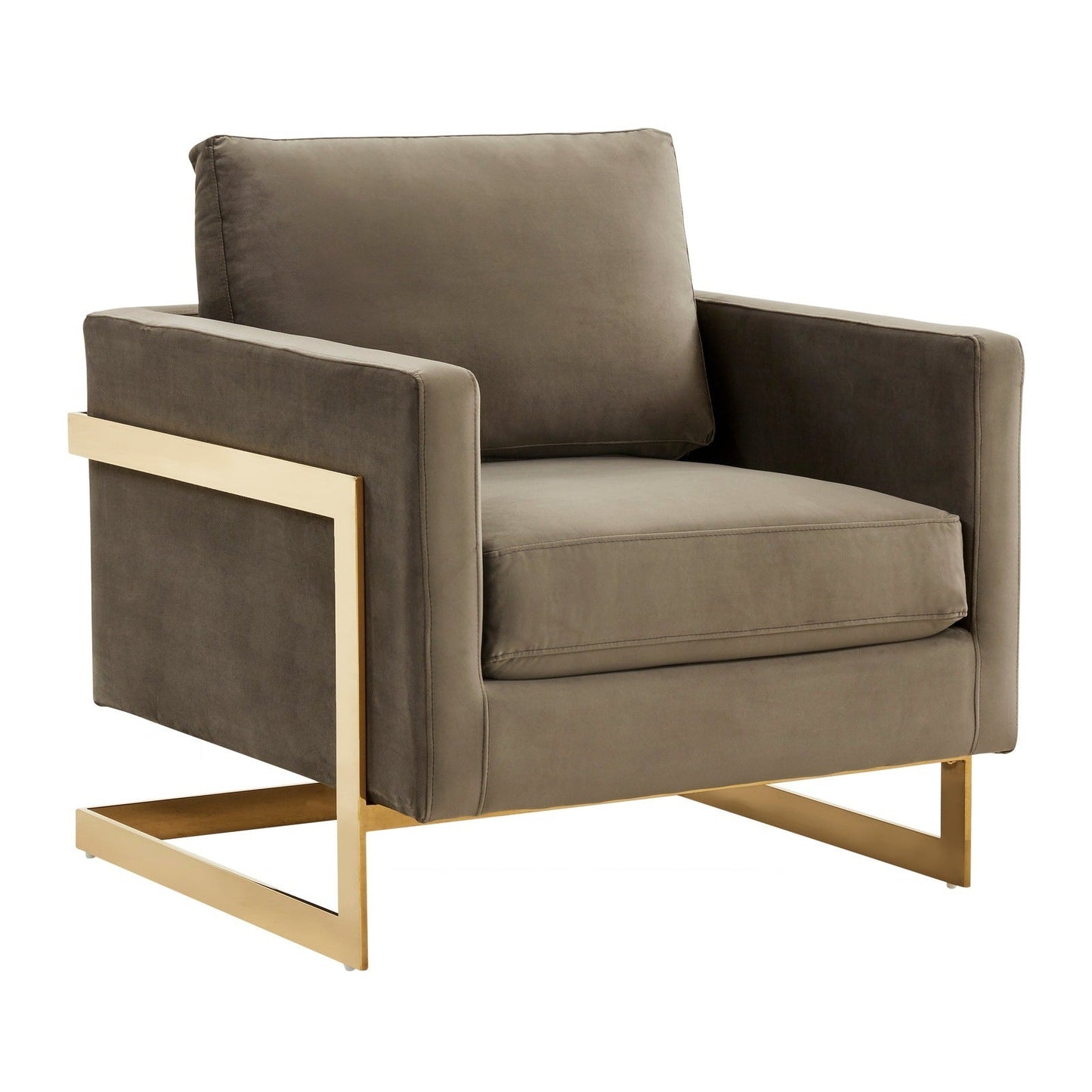 Lincoln Modern Upholstered Accent Armchair With Gold/Black Metal Frame