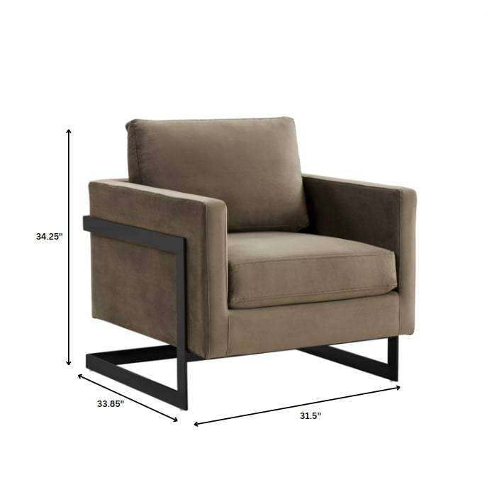 Lincoln Modern Upholstered Accent Armchair With Gold/Black Metal Frame