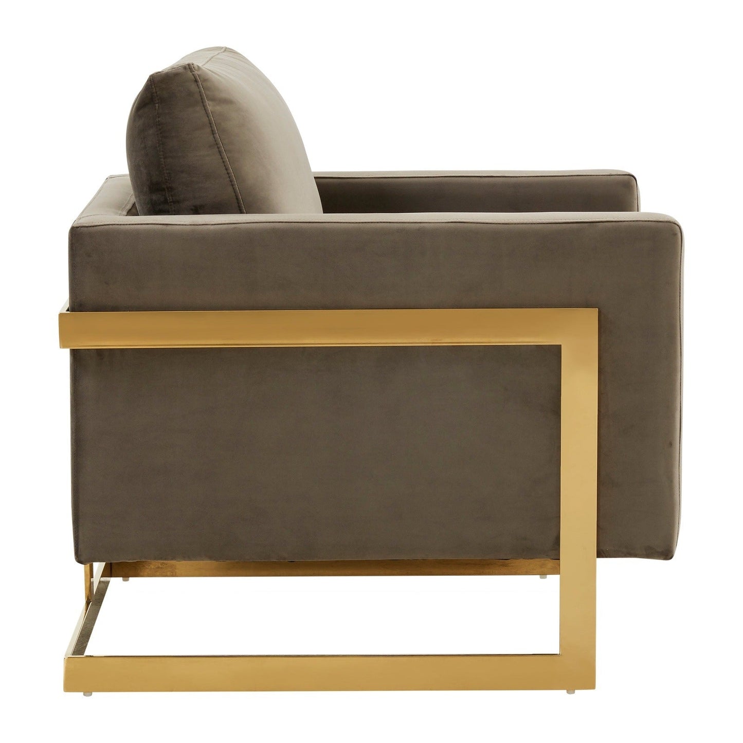 Lincoln Modern Upholstered Accent Armchair With Gold/Black Metal Frame