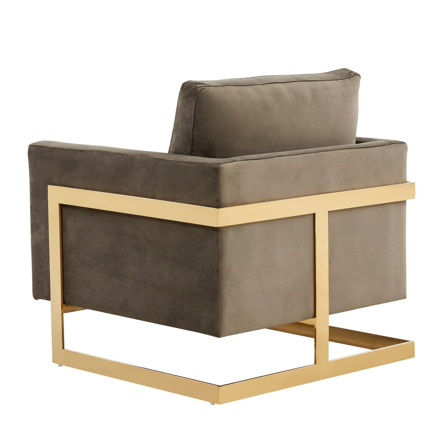 Lincoln Modern Upholstered Accent Armchair With Gold/Black Metal Frame