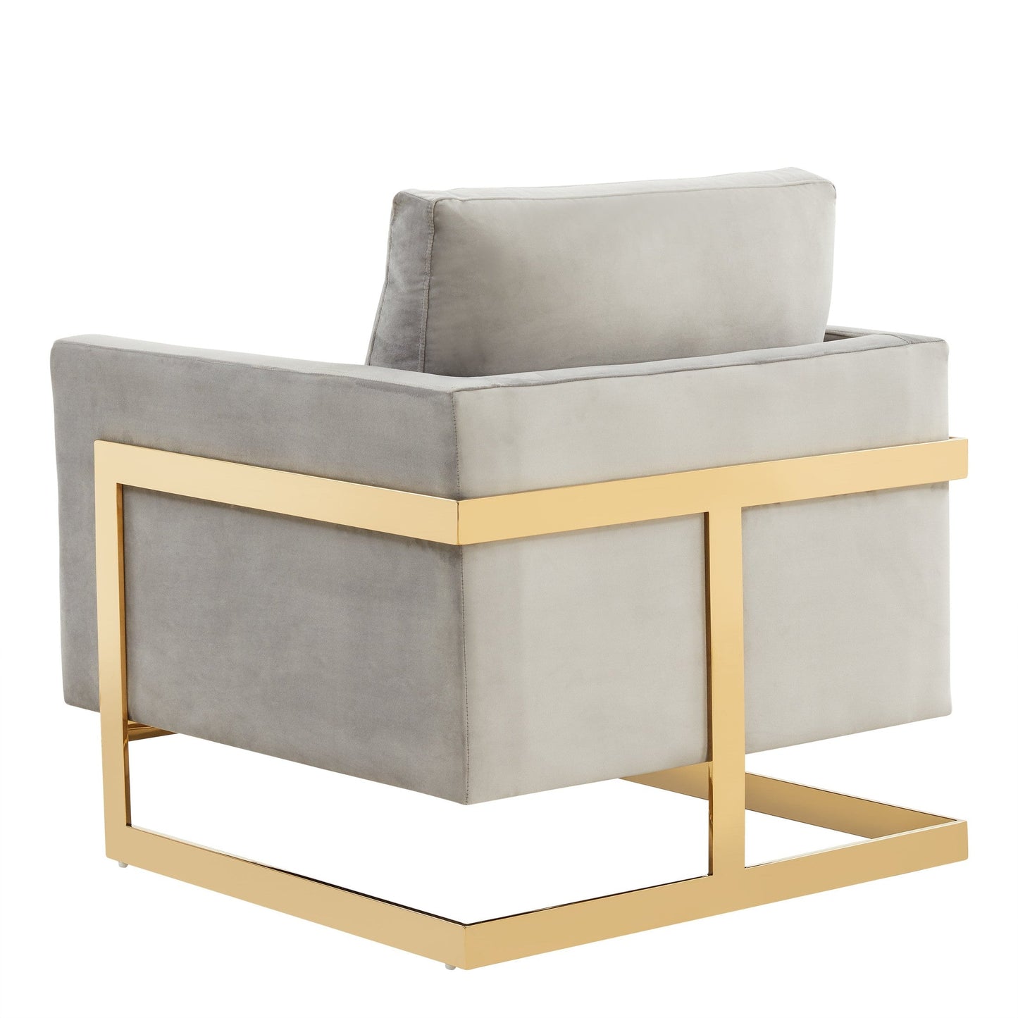 Lincoln Modern Upholstered Accent Armchair With Gold/Black Metal Frame