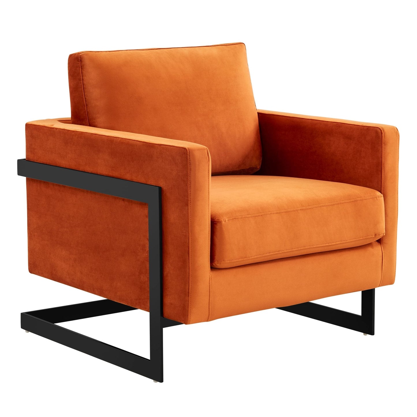 Lincoln Modern Upholstered Accent Armchair With Gold/Black Metal Frame