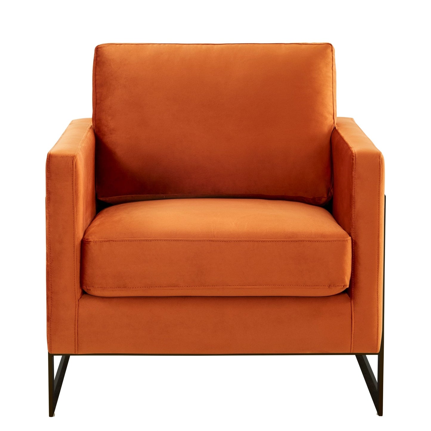 Lincoln Modern Upholstered Accent Armchair With Gold/Black Metal Frame