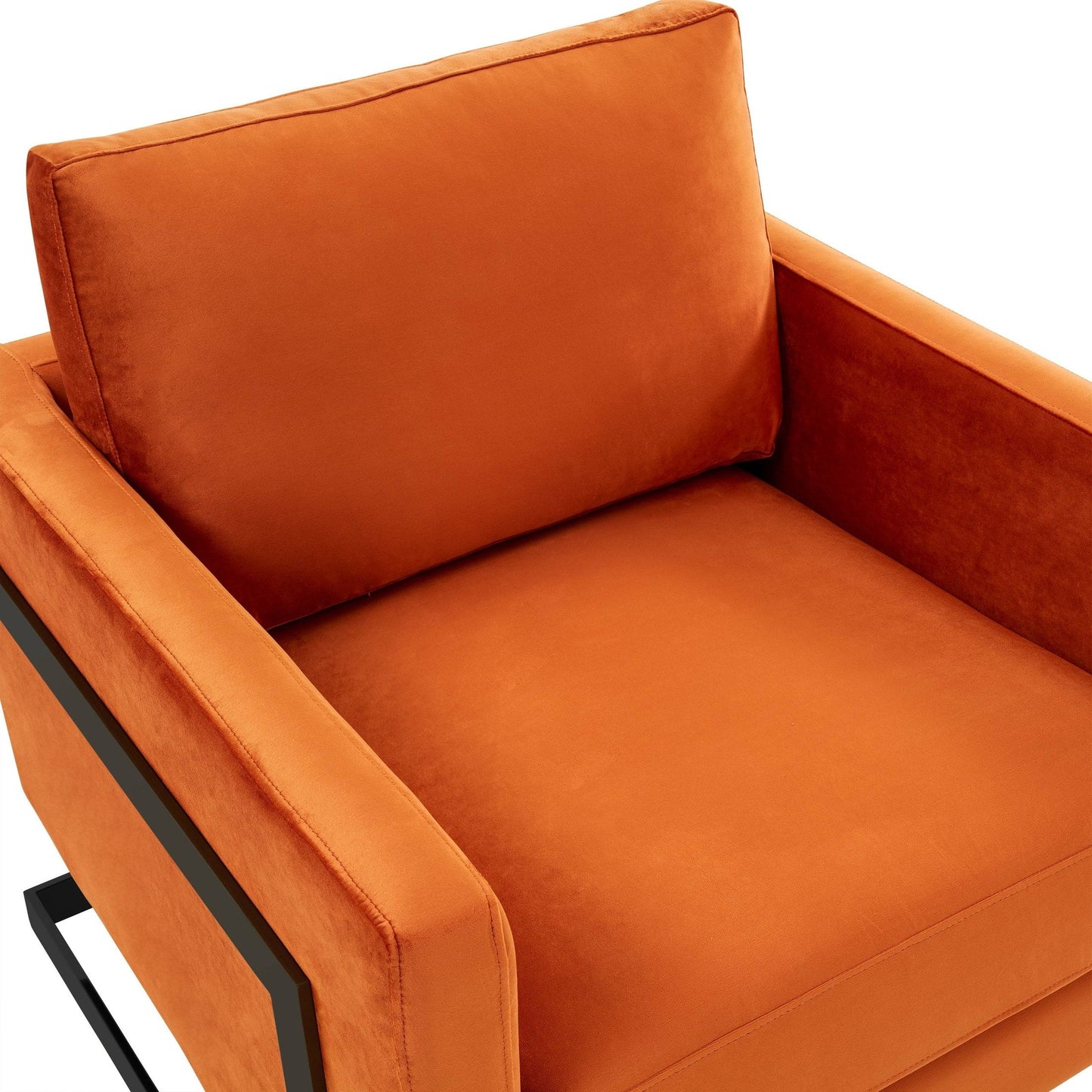 Lincoln Modern Upholstered Accent Armchair With Gold/Black Metal Frame