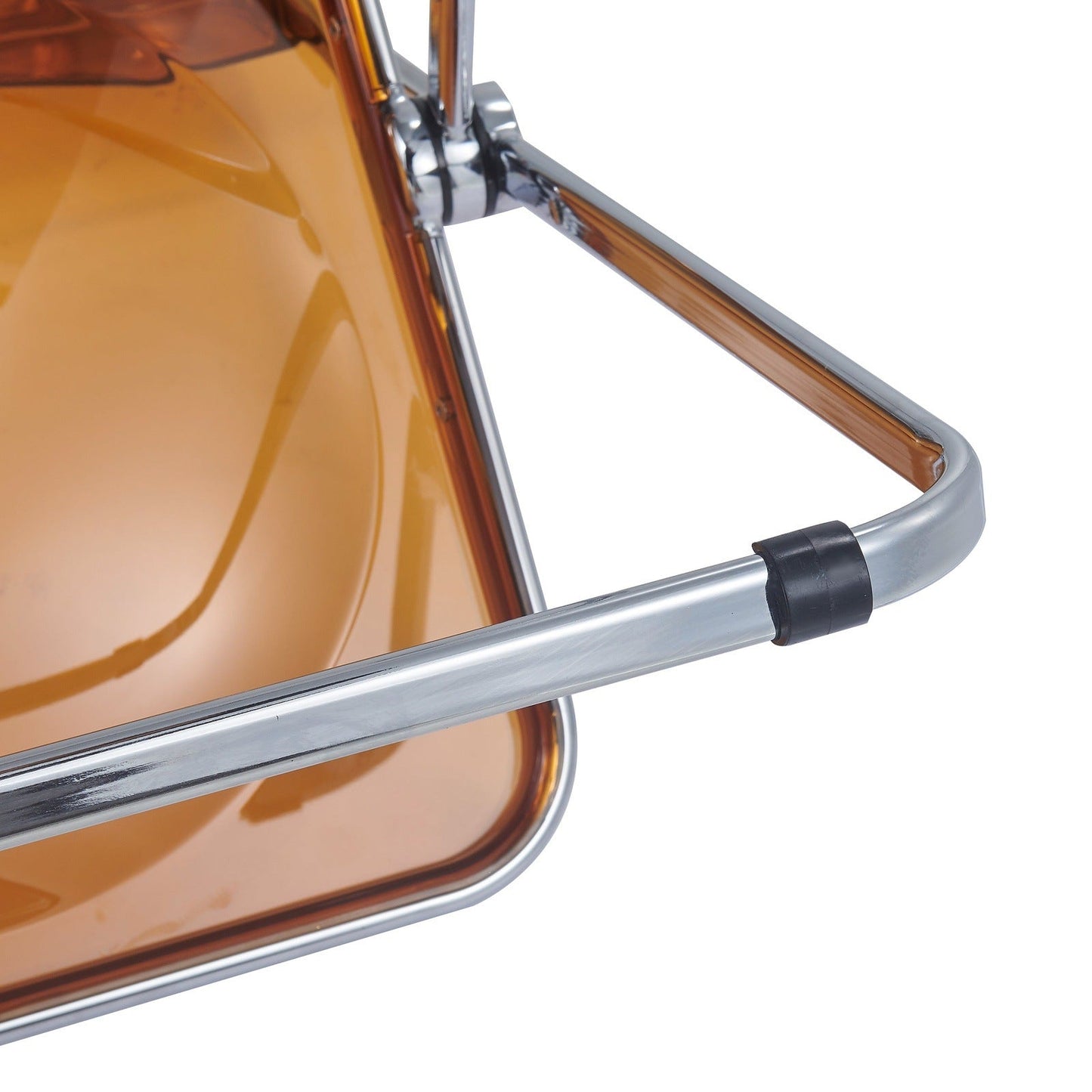 Lawrence 5-Piece Dining Set with Folding Acrylic Chairs & Round Geometric Table