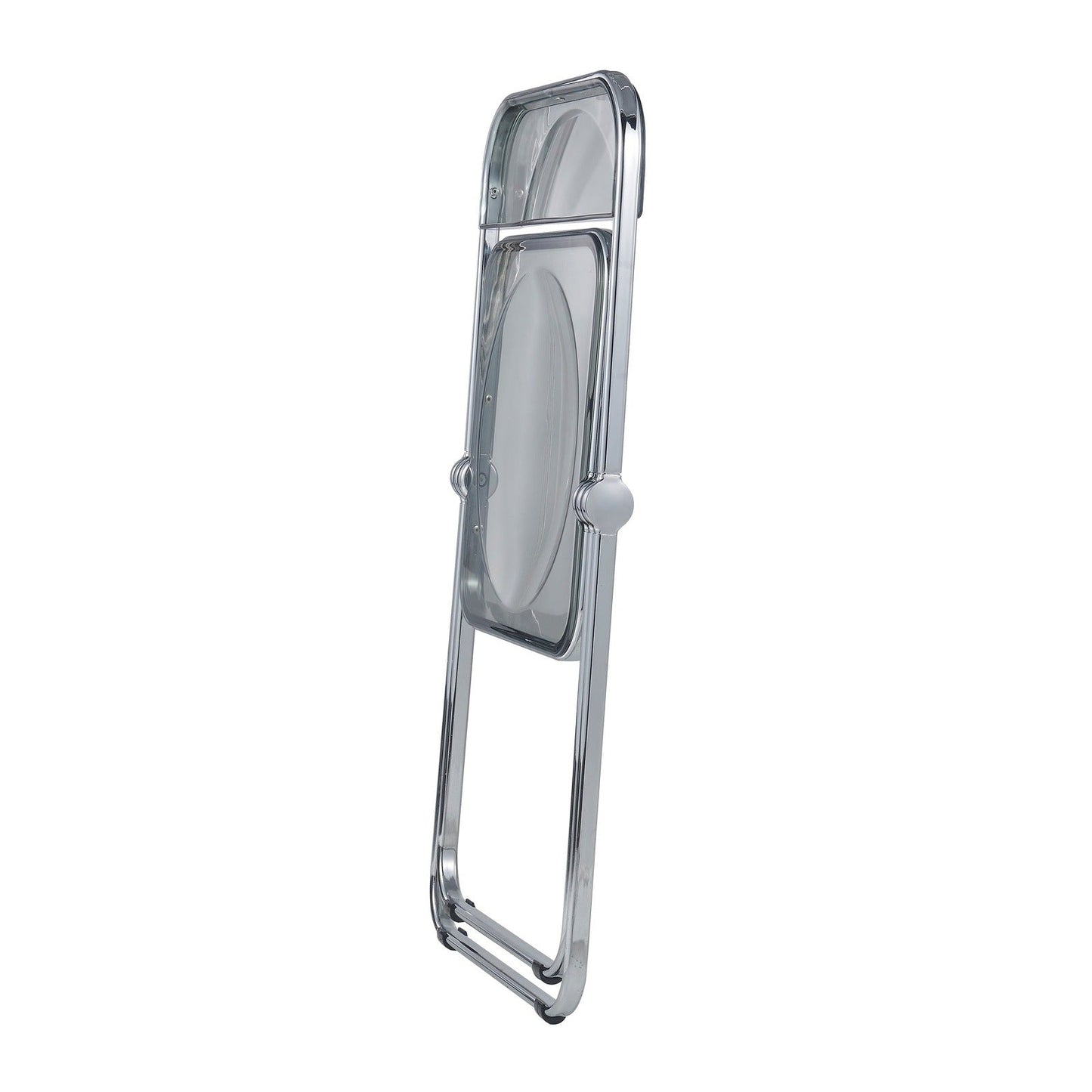 Lawrence 5-Piece Dining Set with Folding Acrylic Chairs & Round Geometric Table