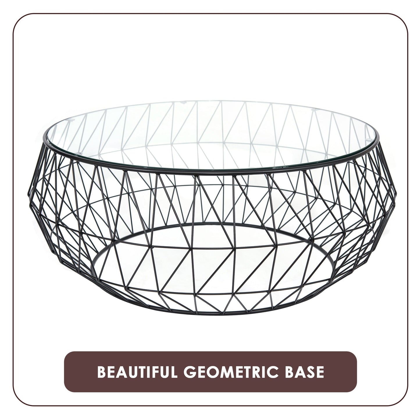 Malibu Modern Round Glass Top Coffee Table With Chrome Base