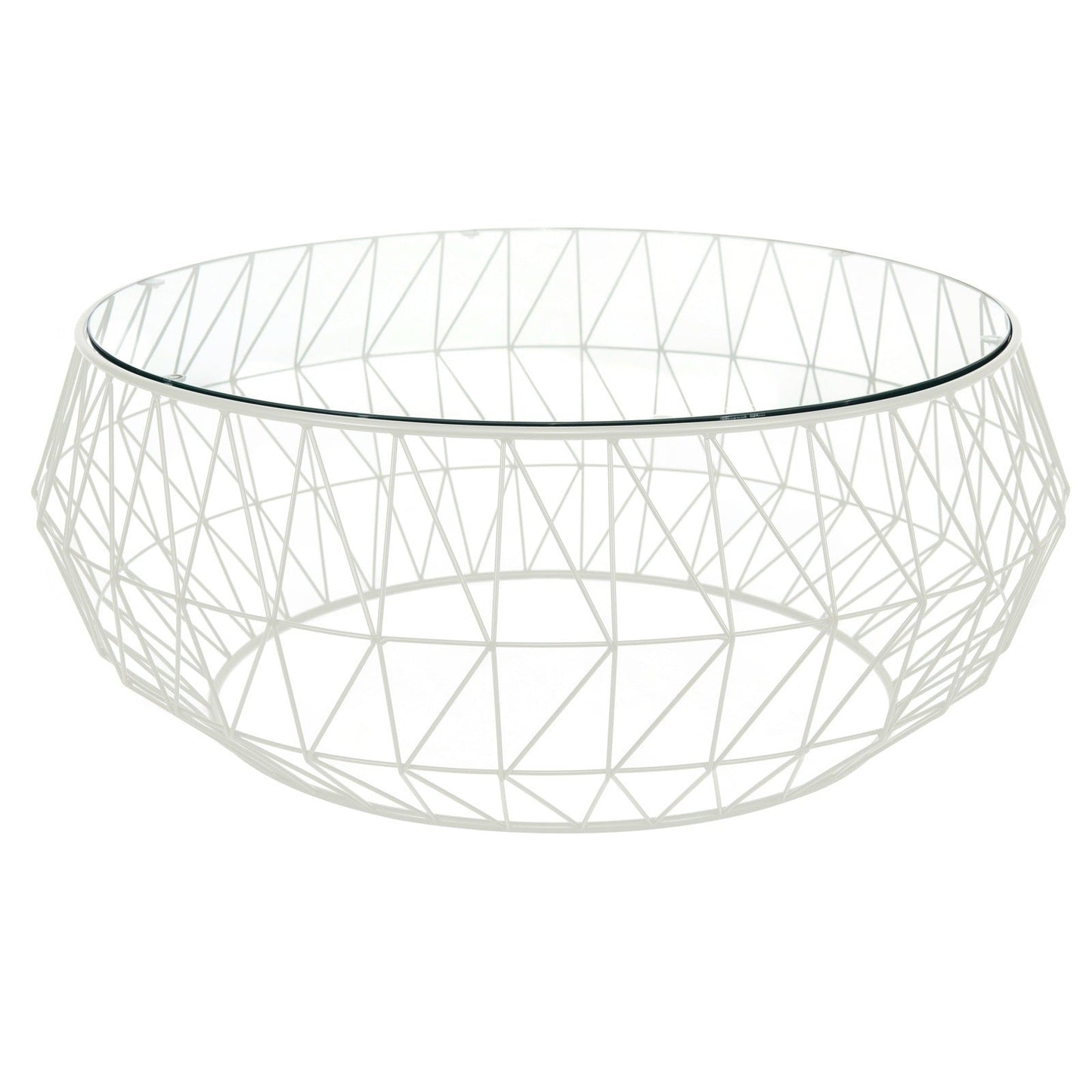 Malibu Modern Round Glass Top Coffee Table With Chrome Base