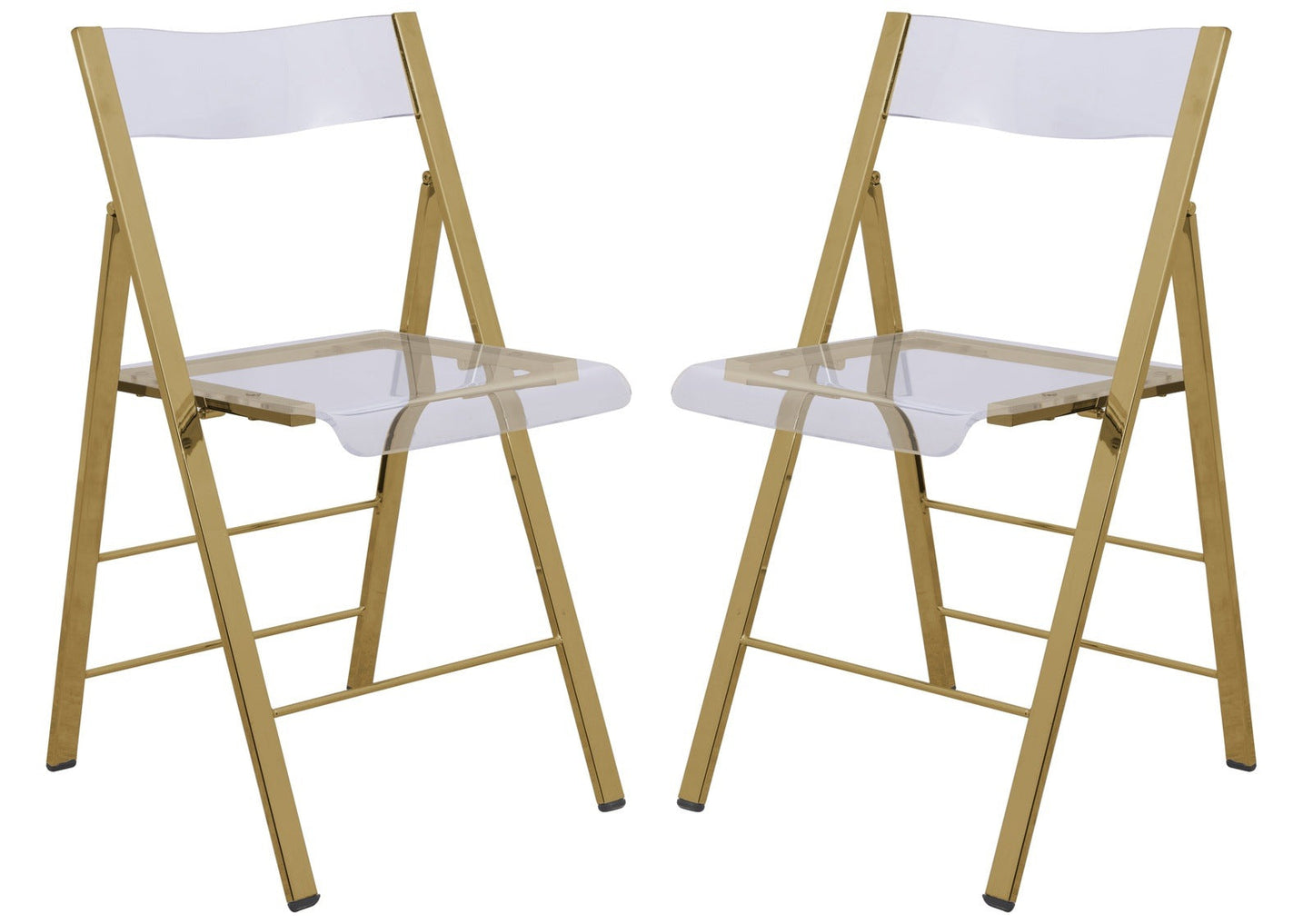 Menno Modern Acrylic Gold Base Folding Chair