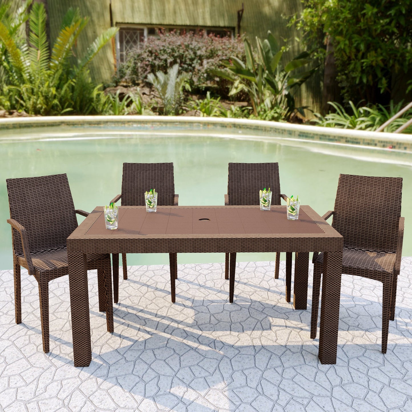 Mace Weave Design Outdoor Dining Table