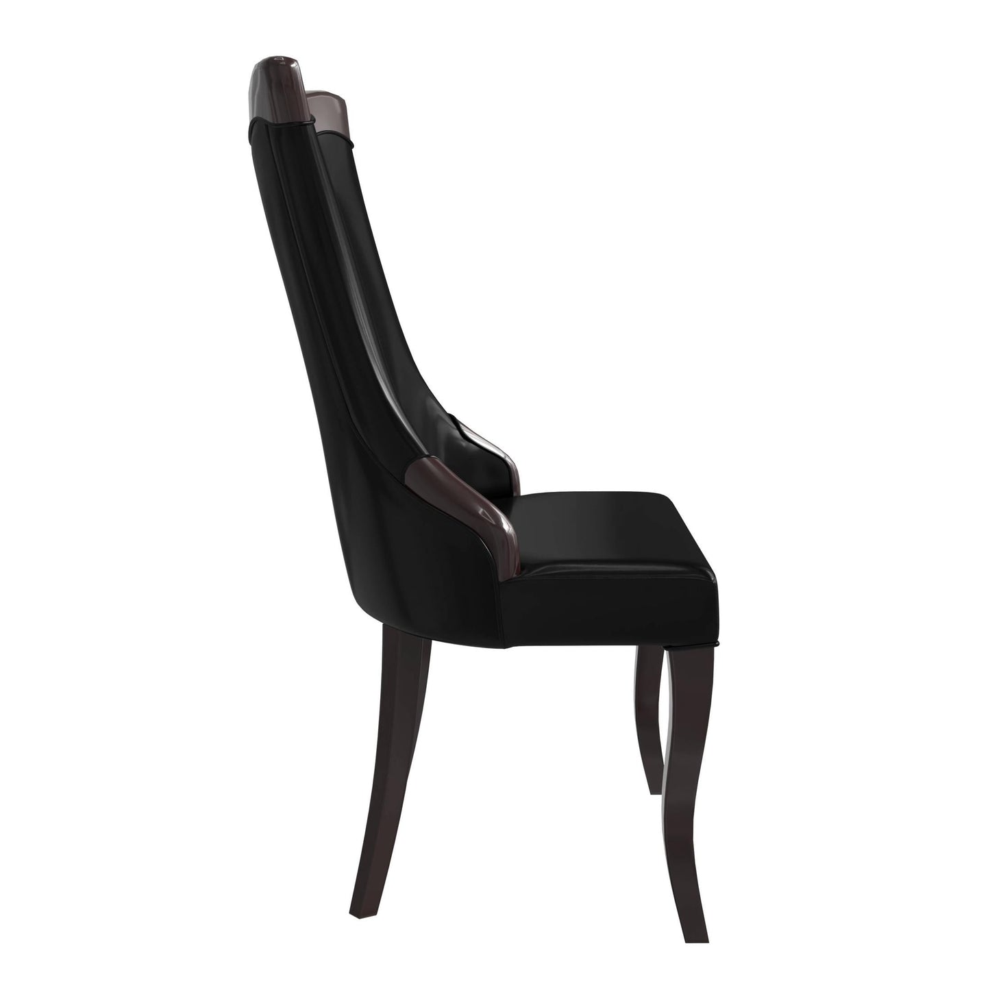 Novara Modern Dining Side Chair Upholstered in Leather/Velvet with Rubberwood Legs Set of 2