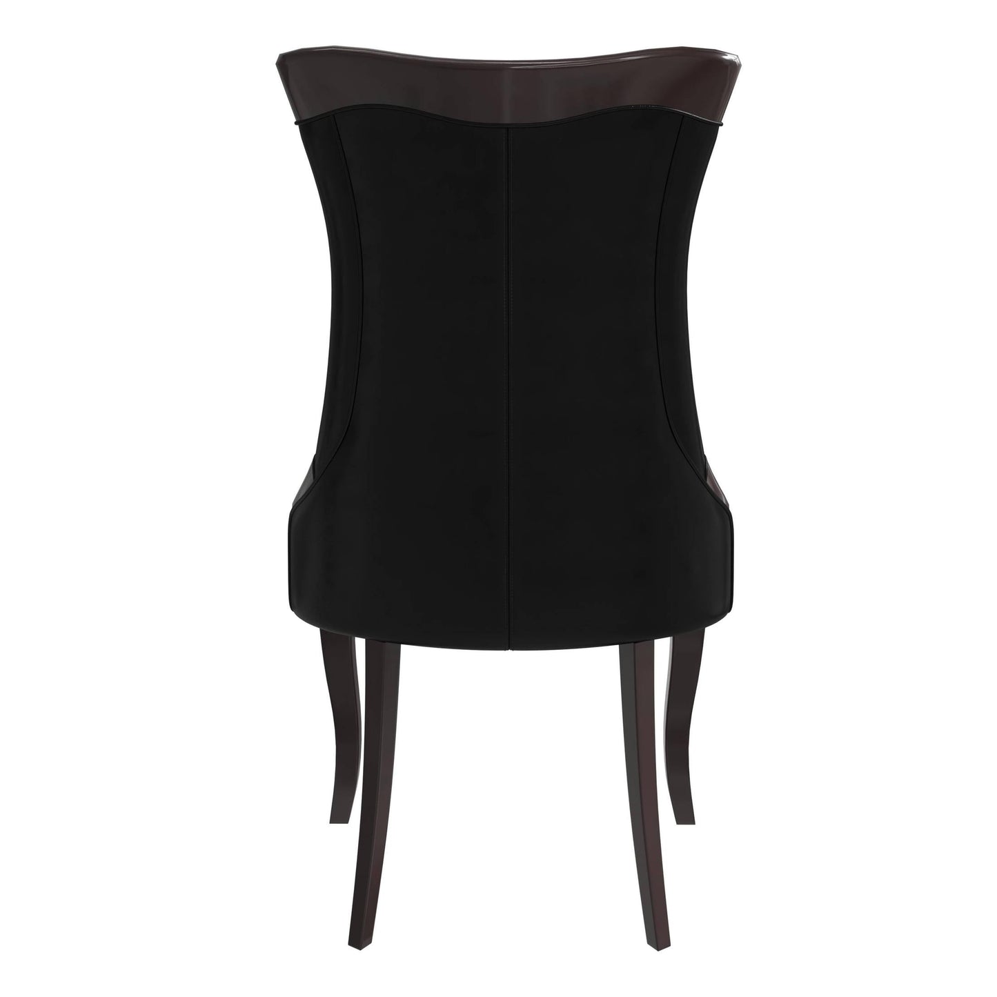 Novara Modern Dining Side Chair Upholstered in Leather/Velvet with Rubberwood Legs Set of 2