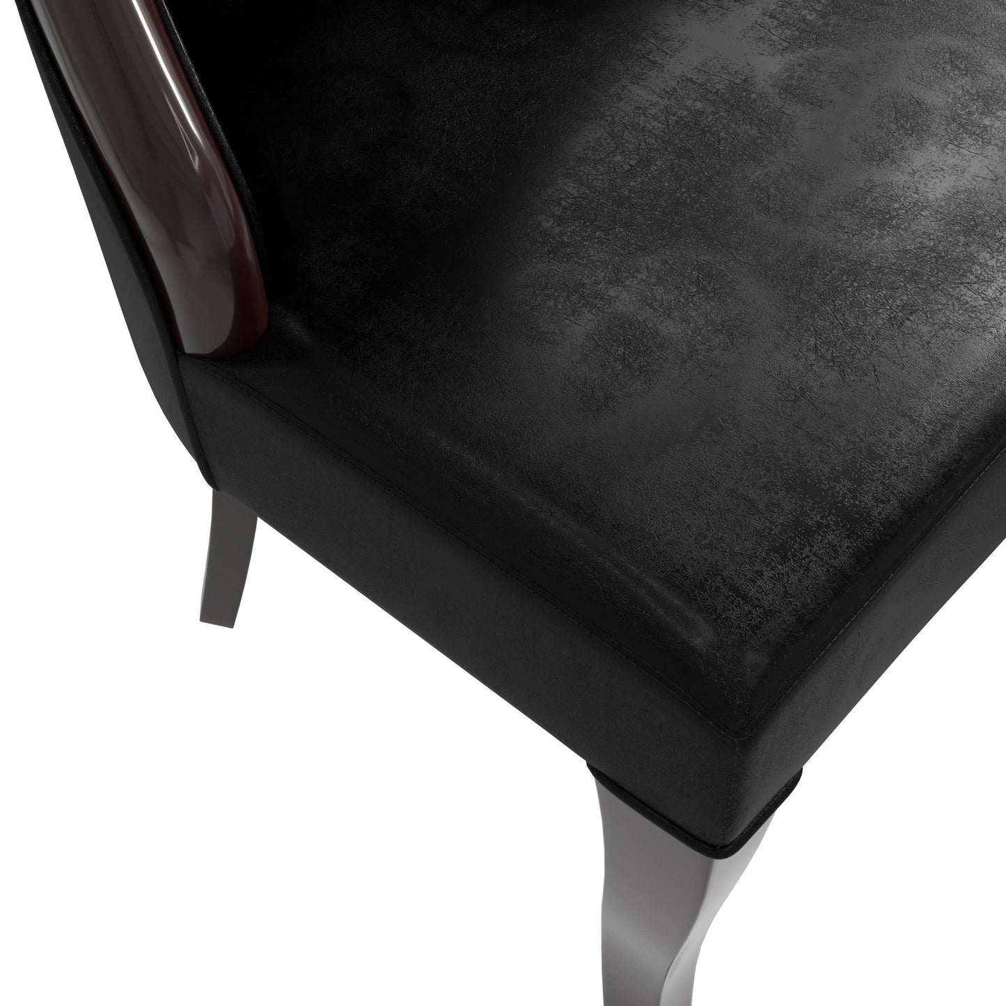 Novara Modern Dining Side Chair Upholstered in Leather/Velvet with Rubberwood Legs Set of 4