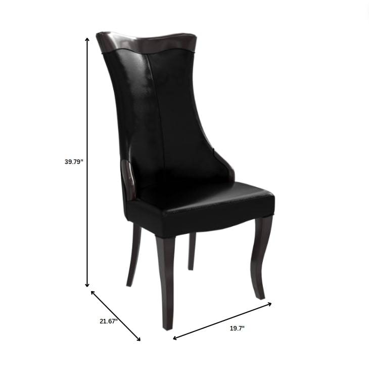 Novara Modern Dining Side Chair Upholstered in Leather/Velvet with Rubberwood Legs Set of 4