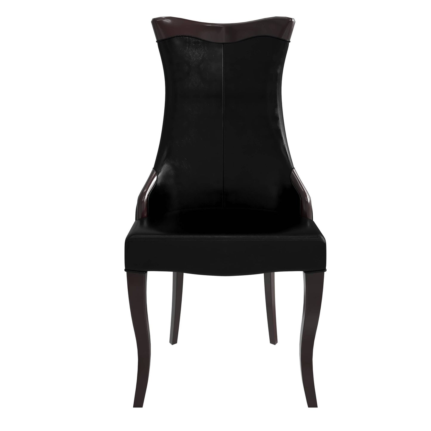 Novara Modern Dining Side Chair Upholstered in Leather/Velvet with Rubberwood Legs Set of 4