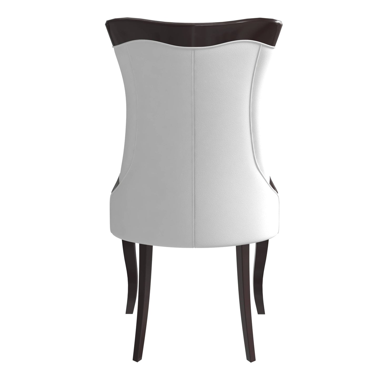 Novara Modern Dining Side Chair Upholstered in Leather/Velvet with Rubberwood Legs Set of 2