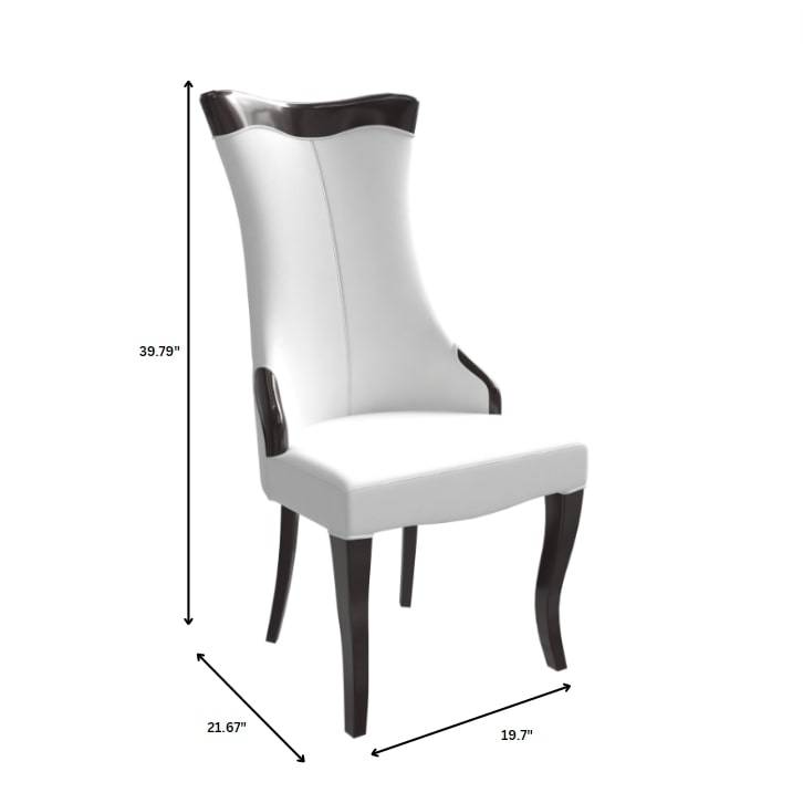 Novara Modern Dining Side Chair Upholstered in Leather/Velvet with Rubberwood Legs Set of 4