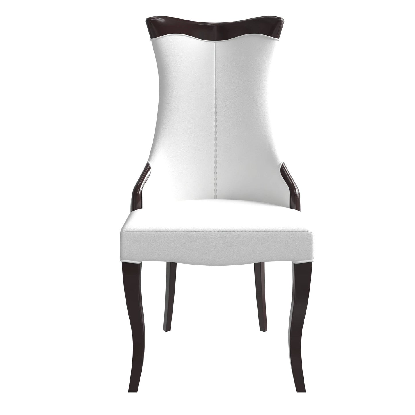 Novara Modern Dining Side Chair Upholstered in Leather/Velvet with Rubberwood Legs Set of 4