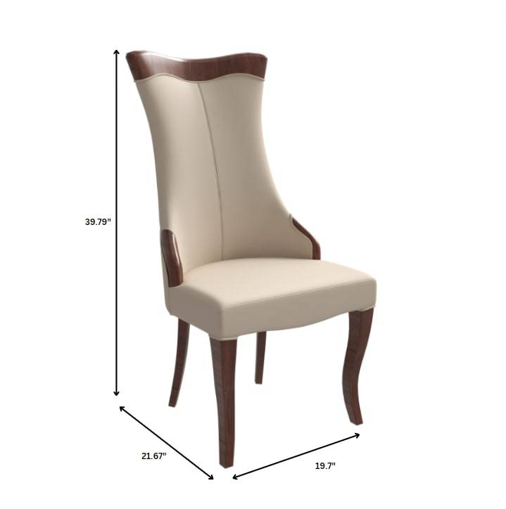 Novara Modern Dining Side Chair Upholstered in Leather/Velvet with Rubberwood Legs Set of 2