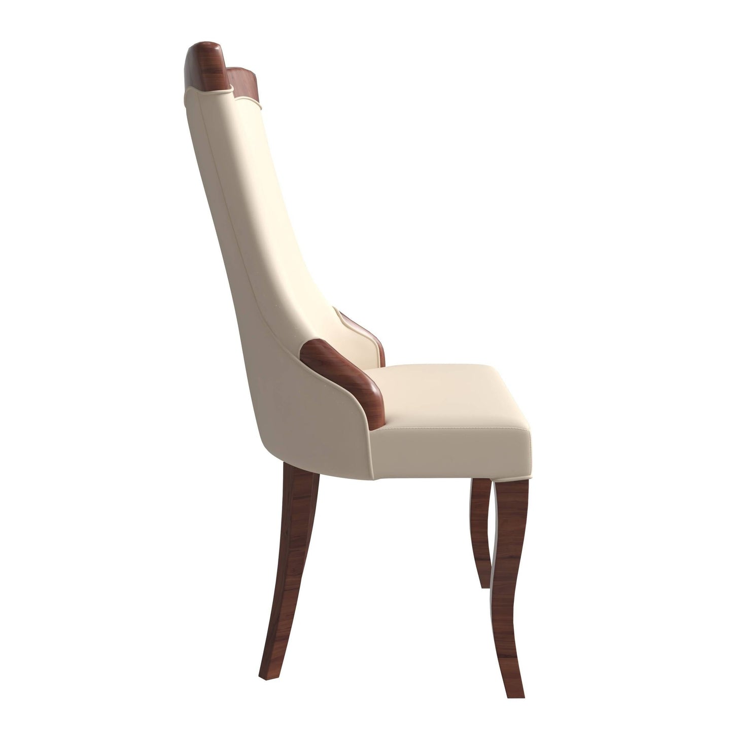 Novara Modern Dining Side Chair Upholstered in Leather/Velvet with Rubberwood Legs Set of 4