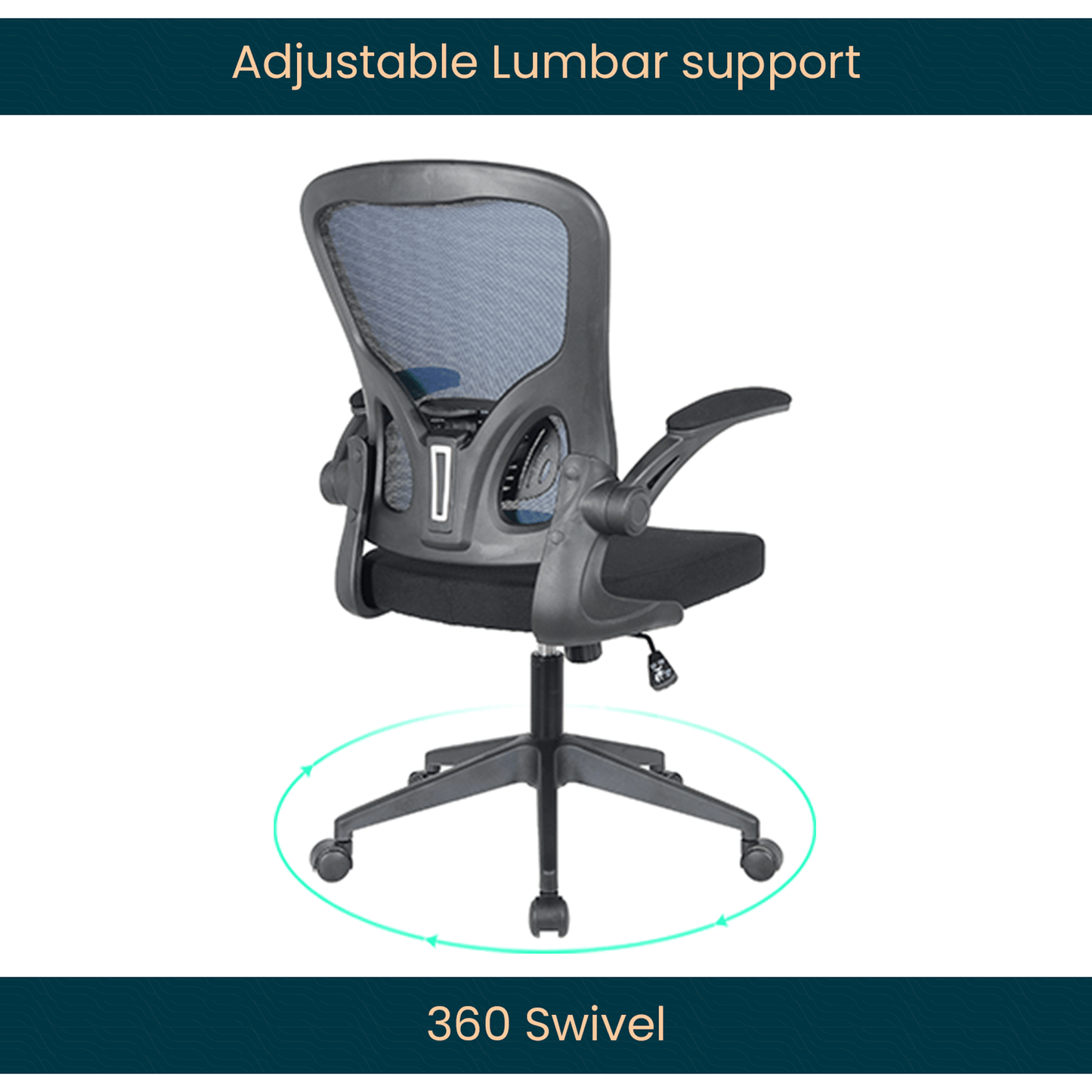 Newton Mesh Ergonomic Office Chair Adjustable Height with Flip Armrest