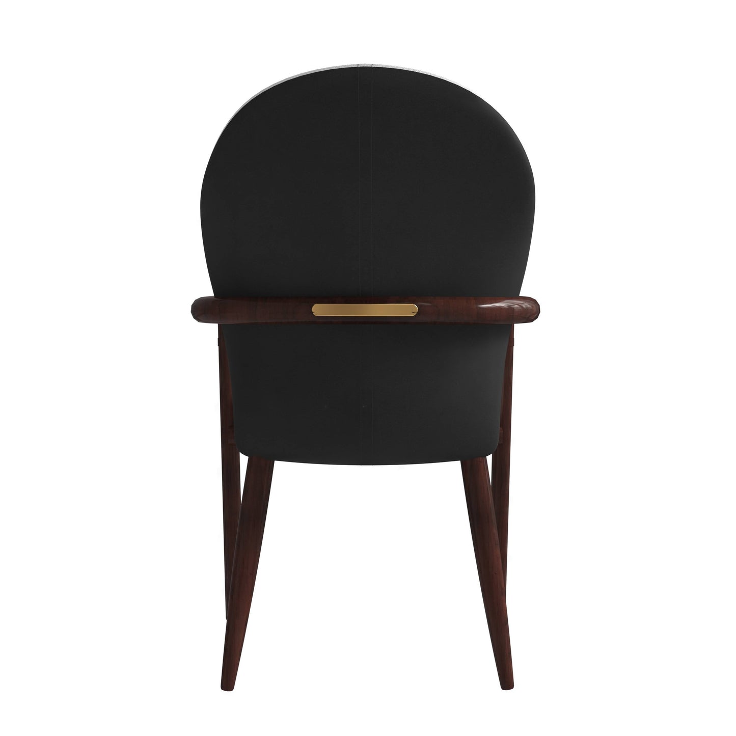 Opaline Dining Chair in Velvet or Leather Upholstery with Rubberwood Frame with Gold Accents Set of 2