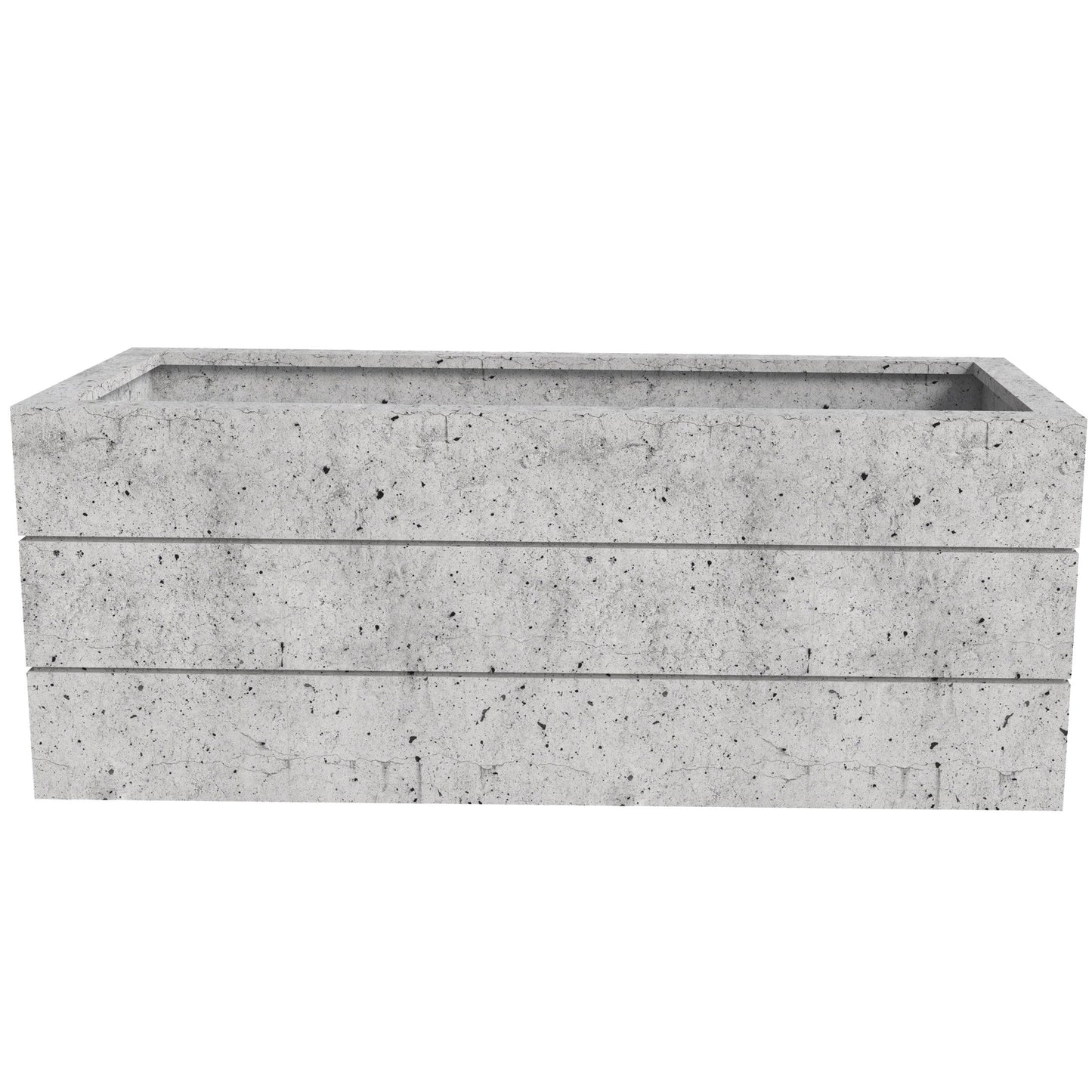 Oasis Rectangular Fiberstone and Clay Planter for Indoor and Outdoor with Drainage Holes