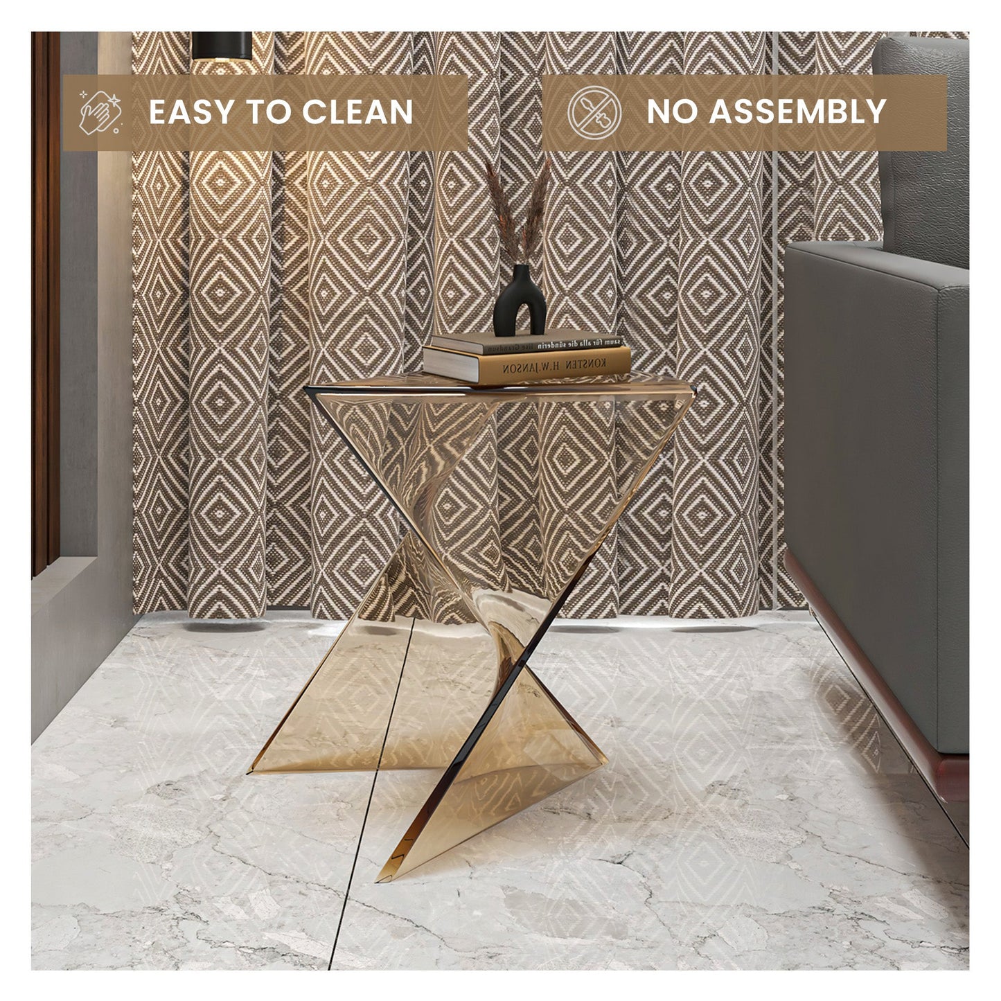 Randolph Triangular Accent Side Table in ABS/PC Plastic