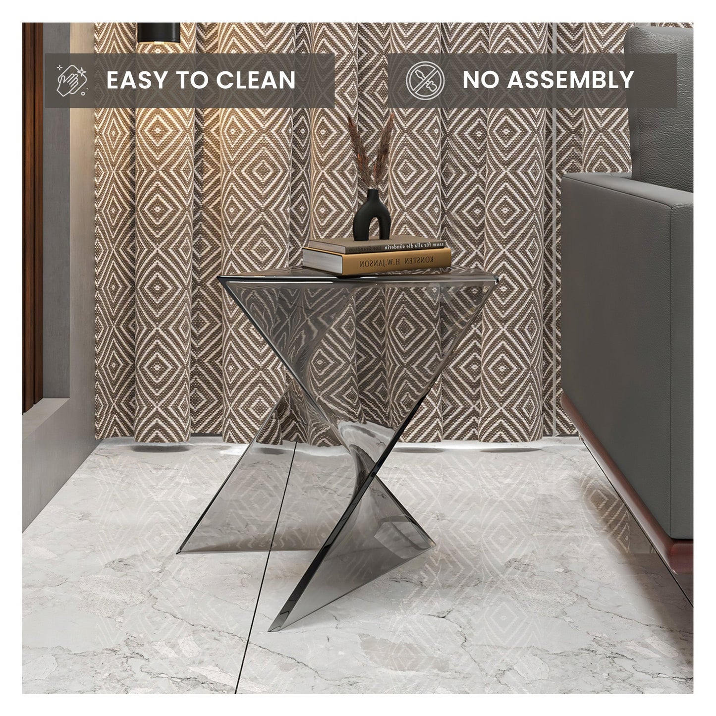 Randolph Triangular Accent Side Table in ABS/PC Plastic