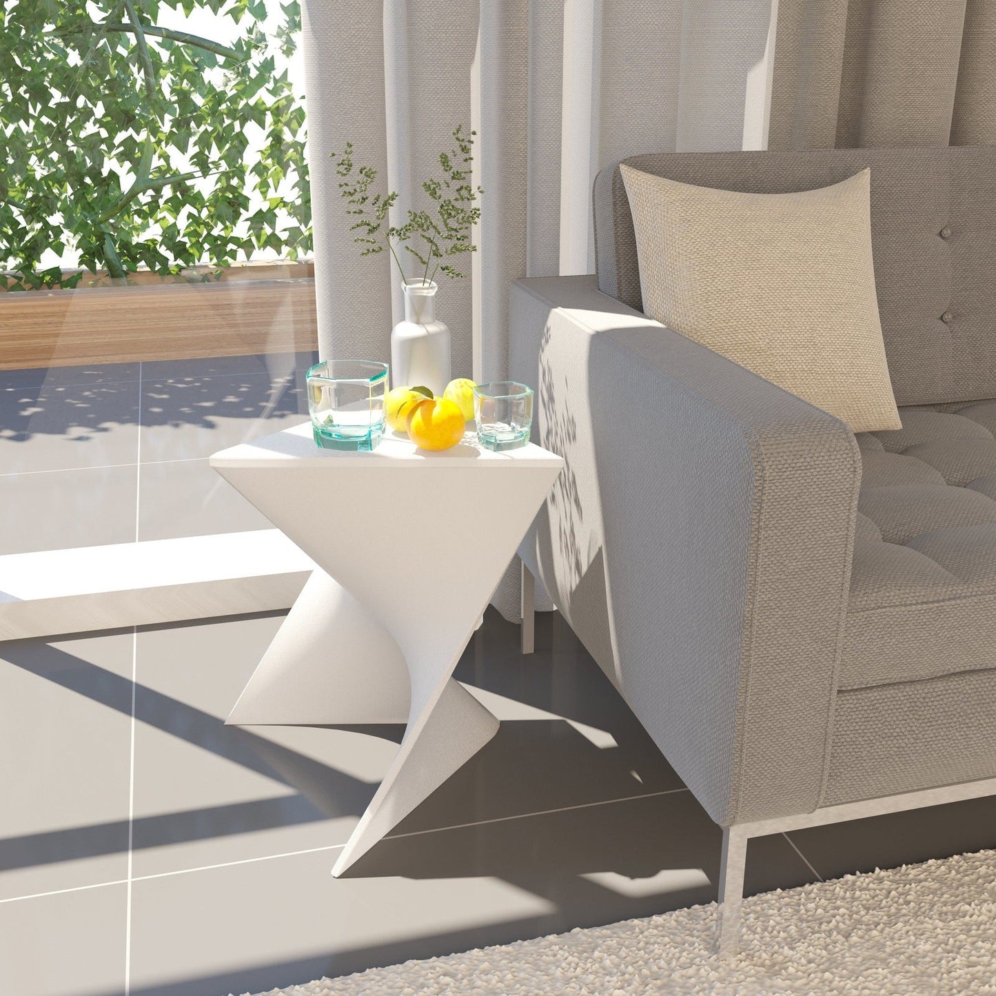 Randolph Triangular Accent Side Table in ABS/PC Plastic