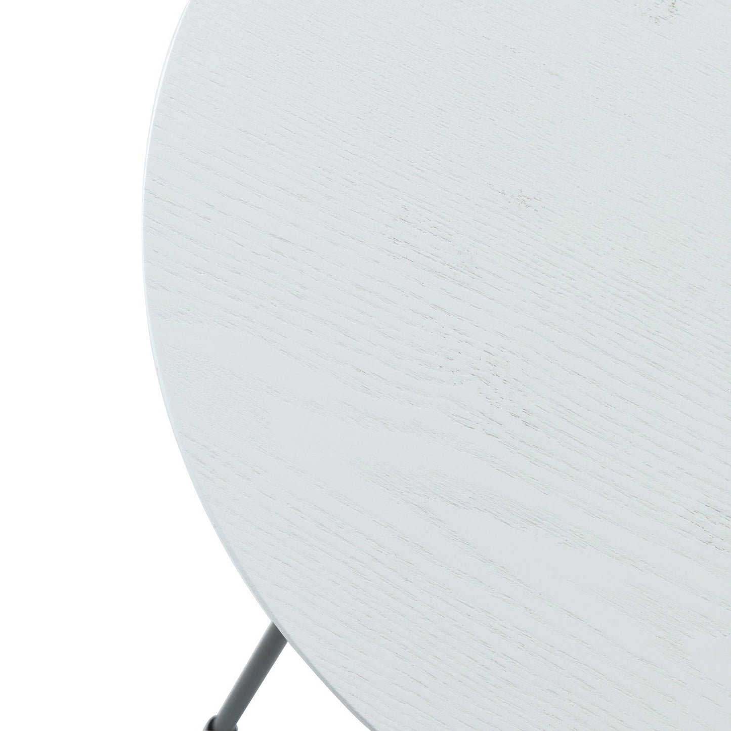 Rossmore Round Side Table with MDF Wood Tabletop in Black Steel