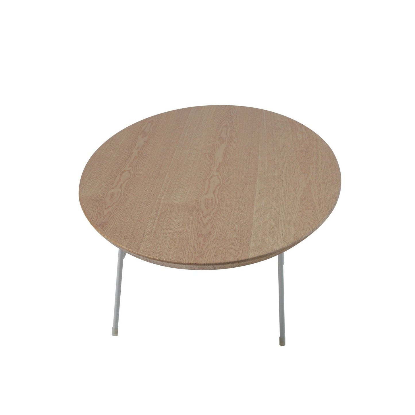 Rossmore Oval Coffee Table with MDF Wood Tabletop in White Steel Frame