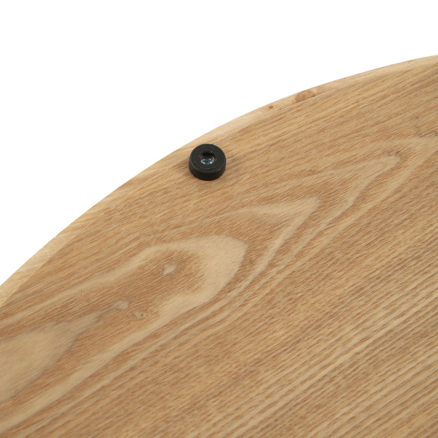 Runswick Round Coffee Table with MDF Tabletop Storage Space in Black Steel Base