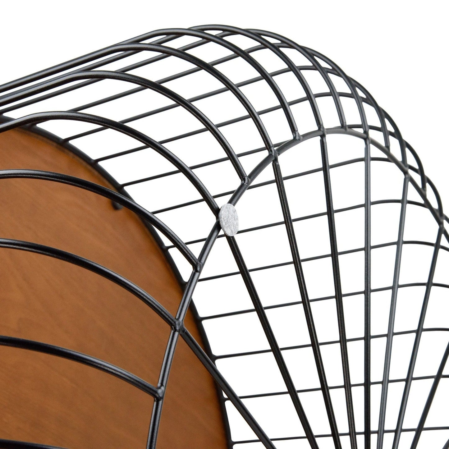 Runswick Round Coffee Table with MDF Tabletop Storage Space in Black Steel Base