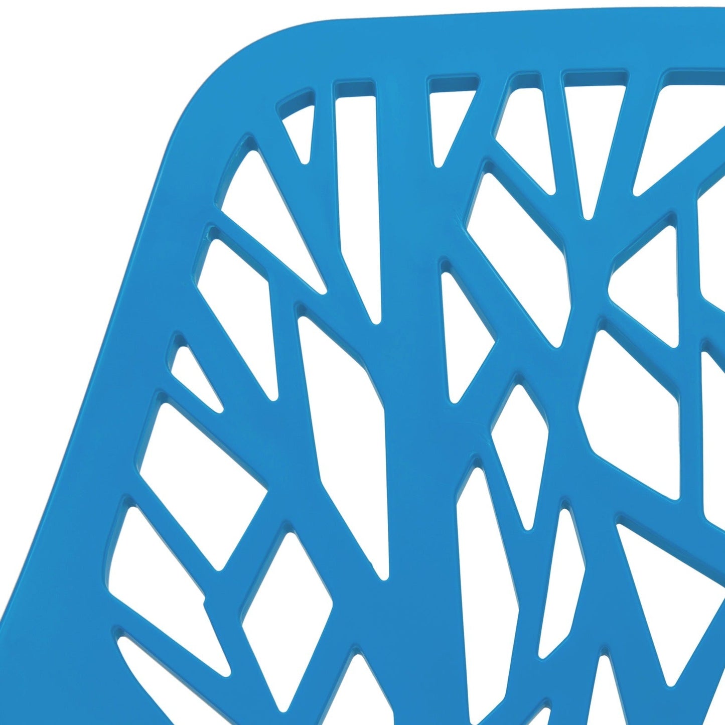 Ravenna 5-Piece Dining Set: 4 Stackable Plastic Chairs & Round Wood Table, Metal Base