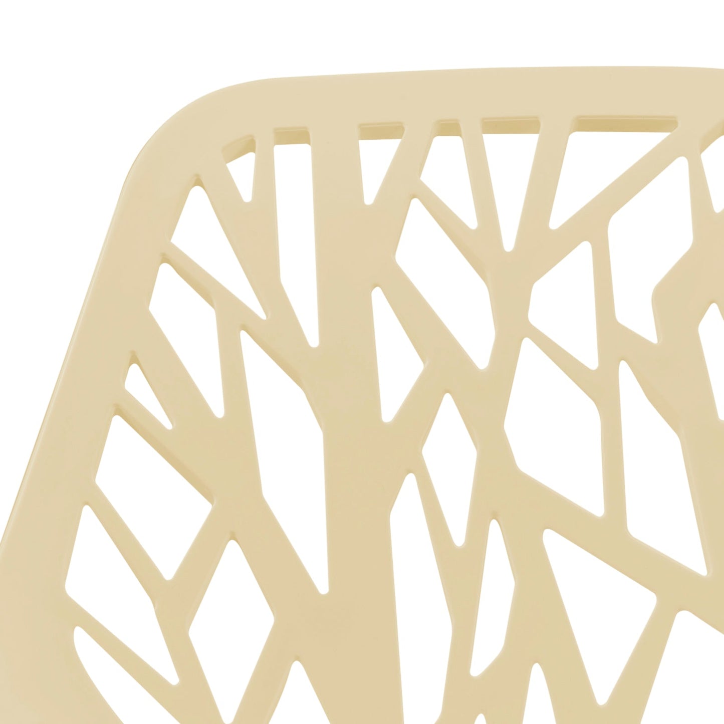 Ravenna 5-Piece Dining Set: 4 Stackable Plastic Chairs & Round Wood Table, Metal Base