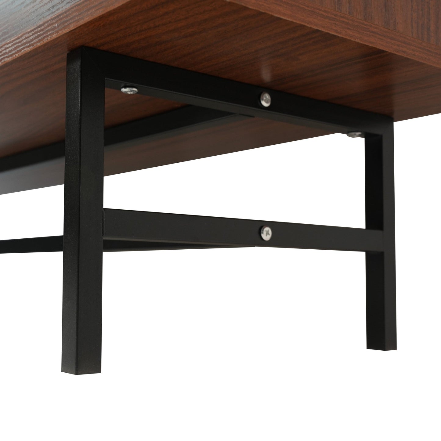 Rochester Modern Rectangular TV Stand: Enclosed Storage & Powder-Coated Iron Legs