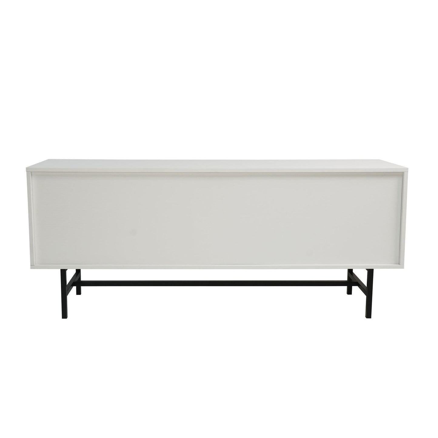 Rochester Modern Rectangular TV Stand: Enclosed Storage & Powder-Coated Iron Legs