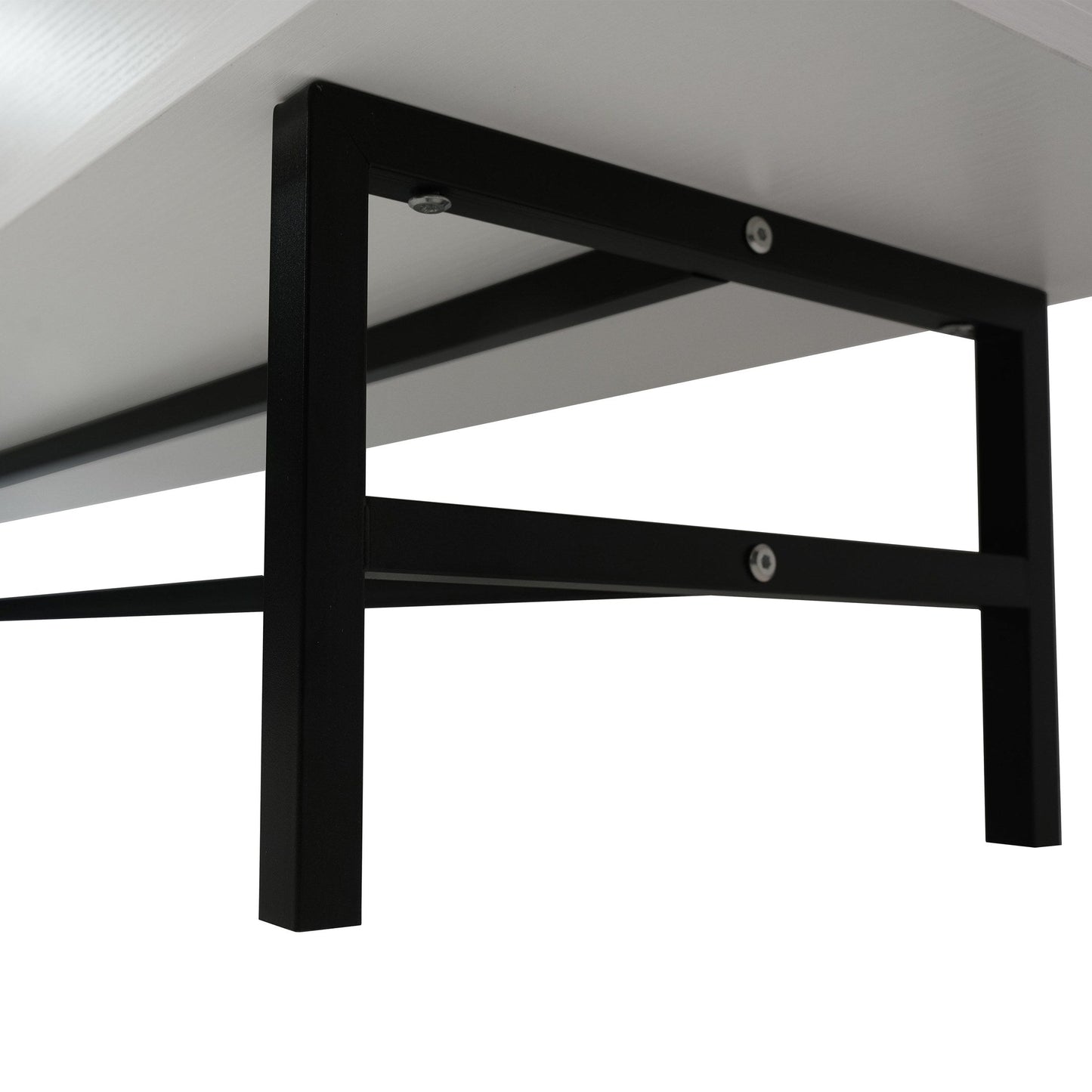 Rochester Modern Rectangular TV Stand: Enclosed Storage & Powder-Coated Iron Legs