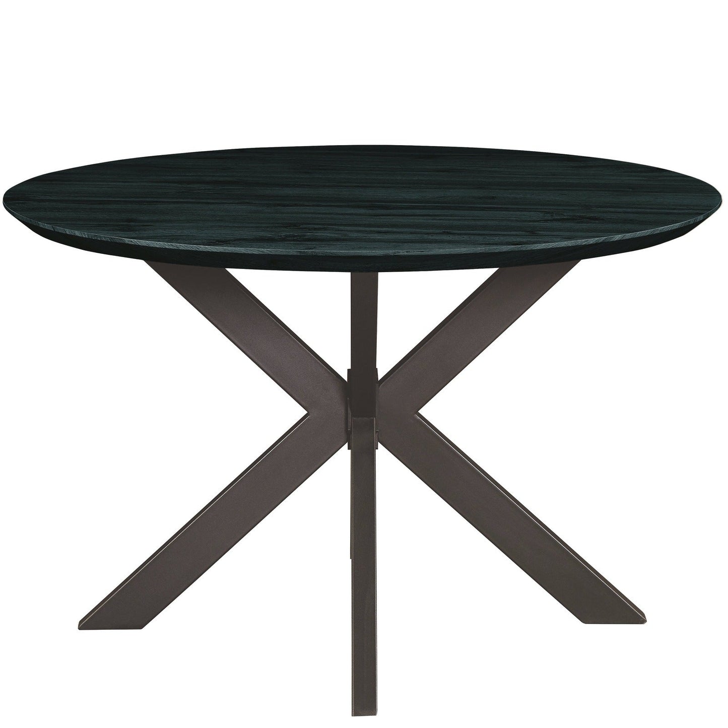 Ravenna 5-Piece Dining Set: 4 Stackable Plastic Chairs & Round Table With Geometric Base