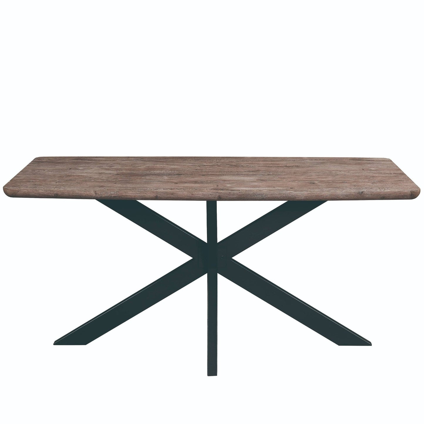 Ravenna 69" Rectangular Wood Dining Table with 6 Euston Wicker Dining Chairs